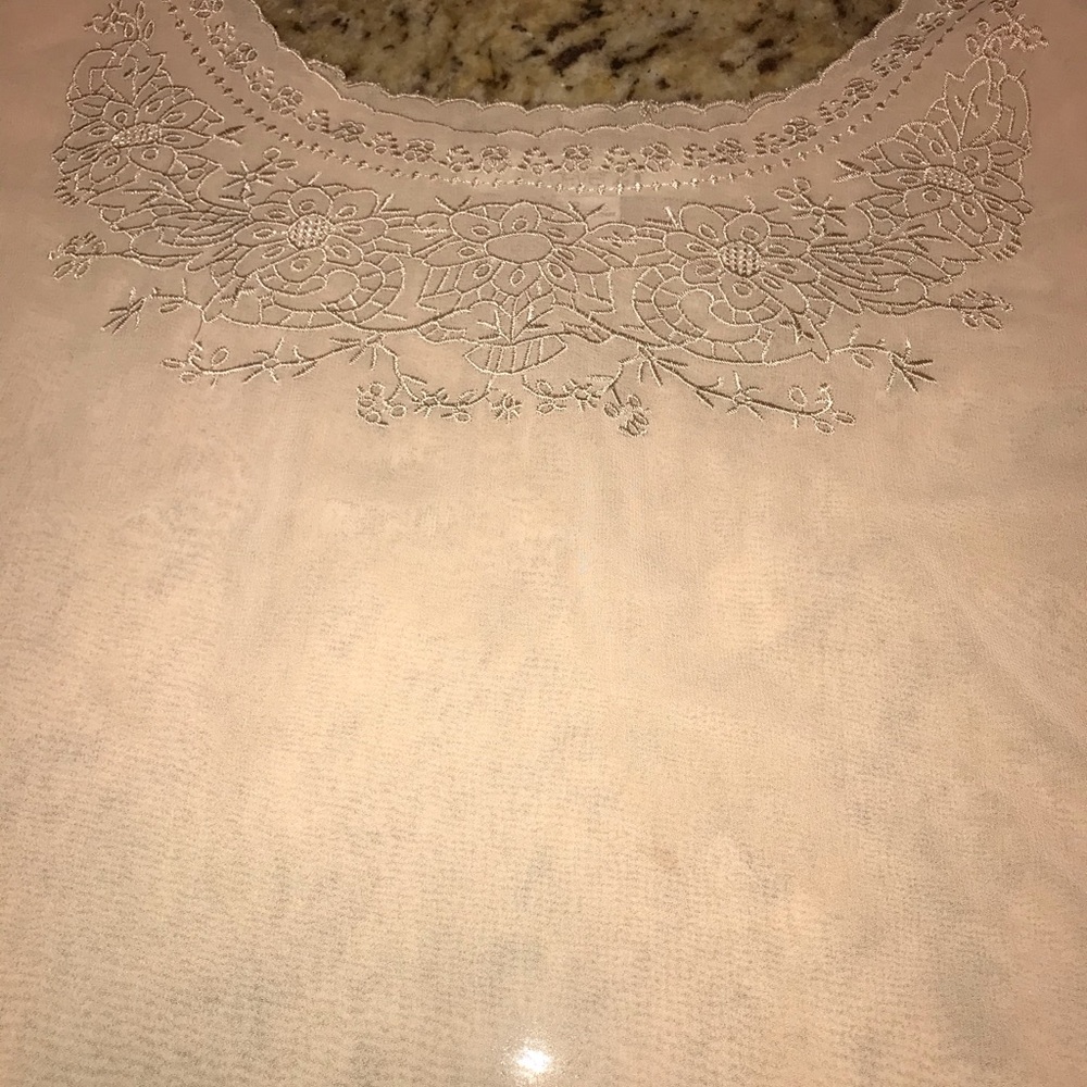 Beautiful blush pink sheer Forever 21 Blouse - Picture 3 of 7